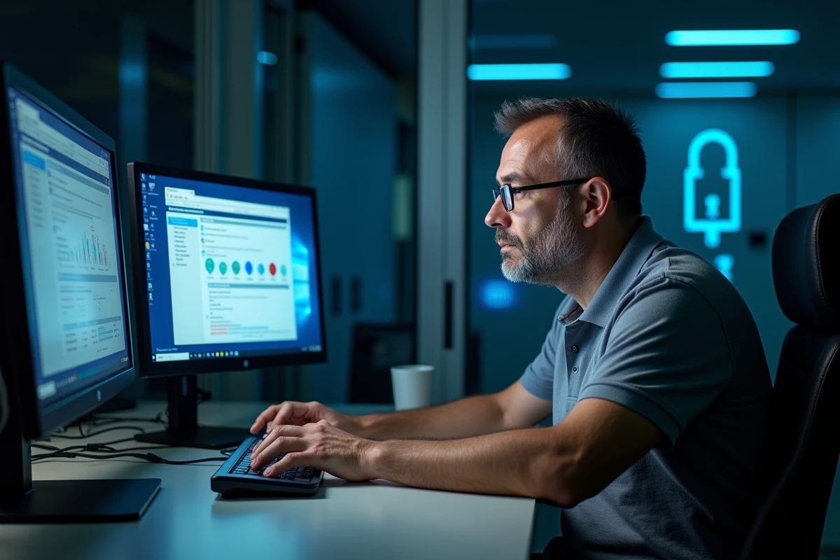 Administrateur informatique universitaire gérant la sécurité de la messagerie académique ac Montpellier sur plusieurs écrans