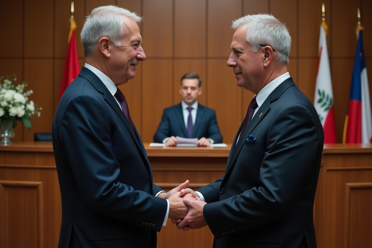 Deux hommes se tenant la main lors d