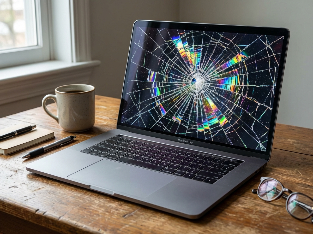 écran cassé macbook