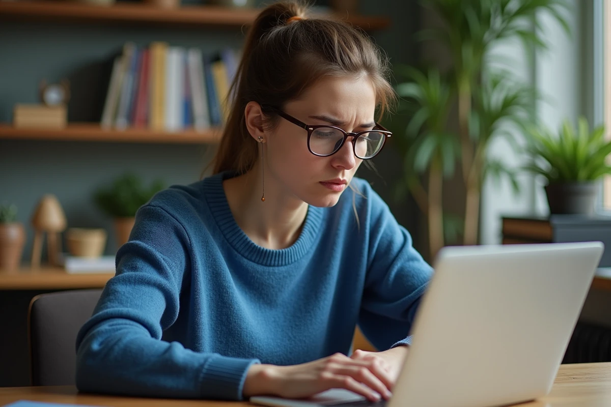 Jeune femme au bureau avec ordinateur et livres