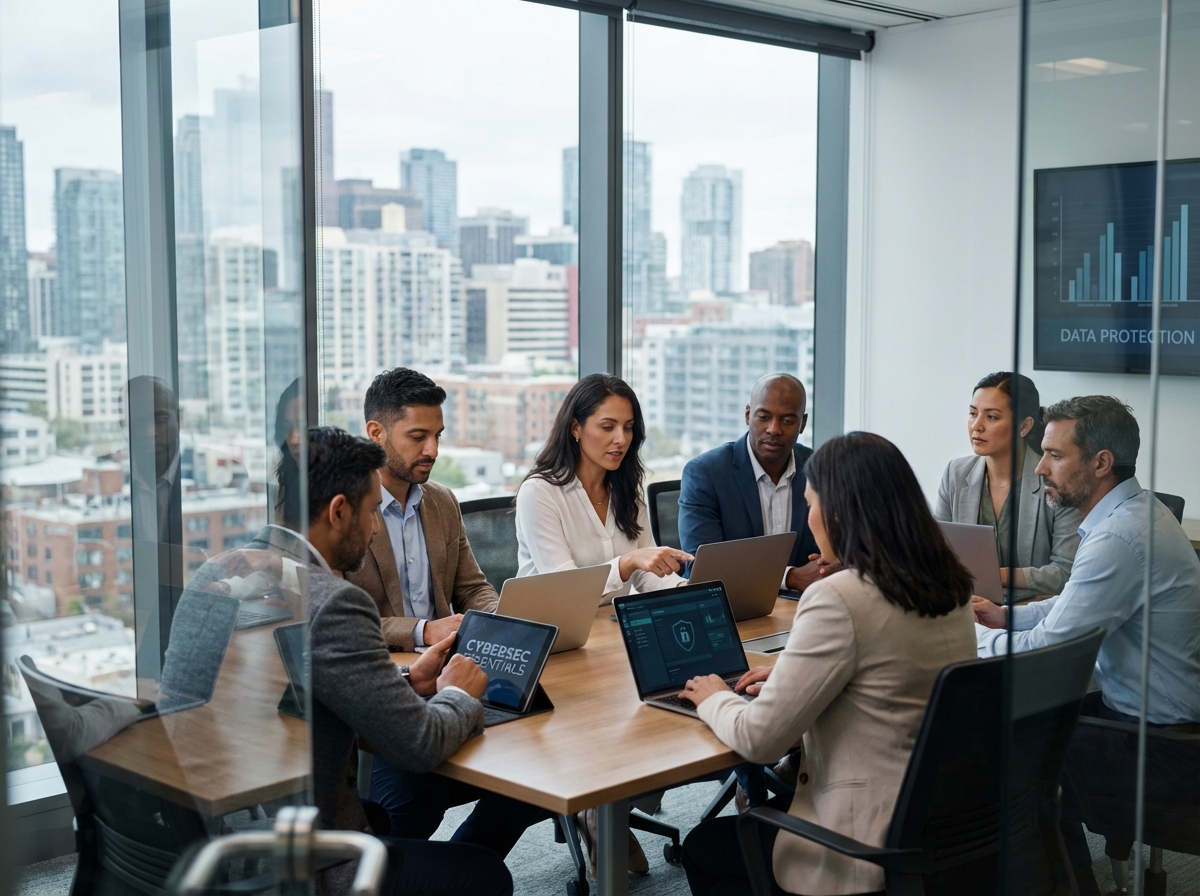 Groupe de professionnels en formation cybersécurité en réunion