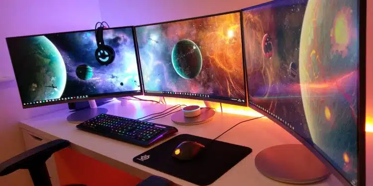 black computer keyboard on brown wooden desk